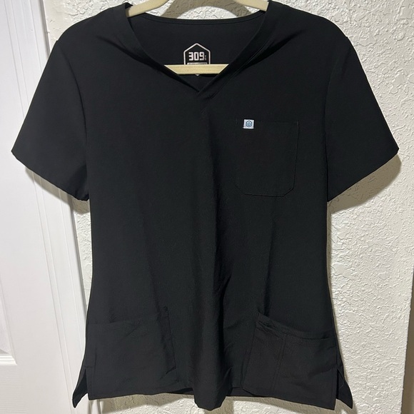 Black V-Neck Scrub Set Women’s Size Medium - Picture 2 of 7